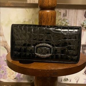 Brighton Embossed Black Wallet/Clutch